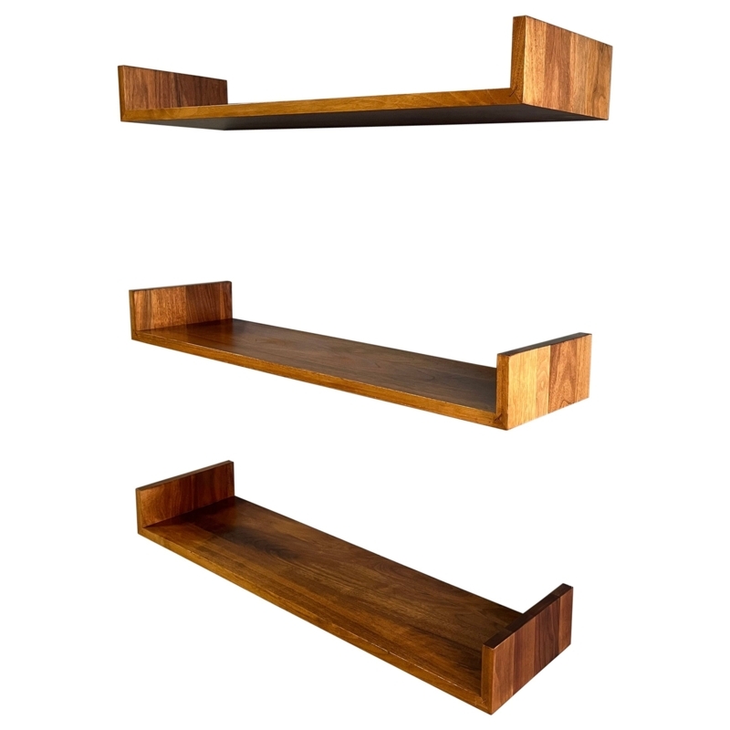 Mid-Century Modern Walnut Wall Shelves by Mel Smilow