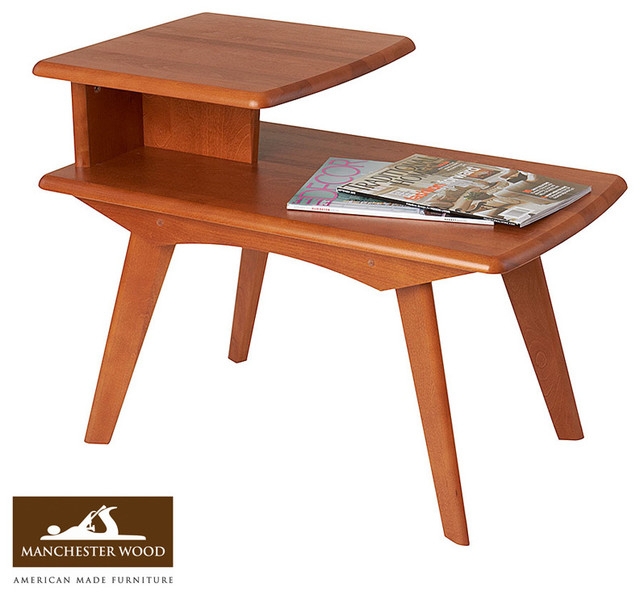 Midcentury Retro 2-Tier Wooden End Table
