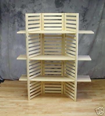 Minimalist Folding Portable Wooden Display Shelves