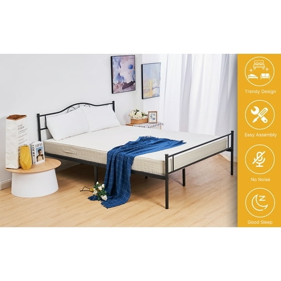 Minimalist Metal Bed Frame with Mattress Support