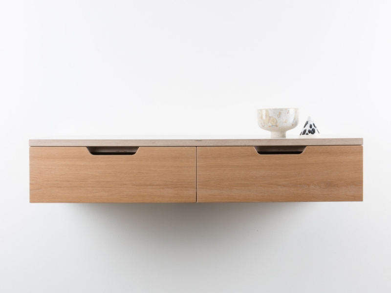 Minimalist Wall-Mounted Wooden Vanity Unit