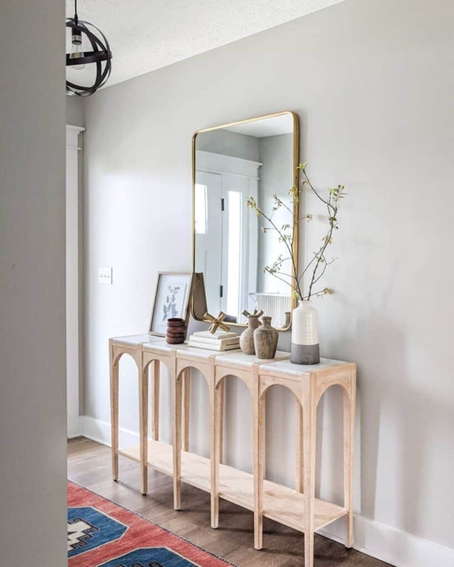 Minimalist Wooden Arched Console Table Design
