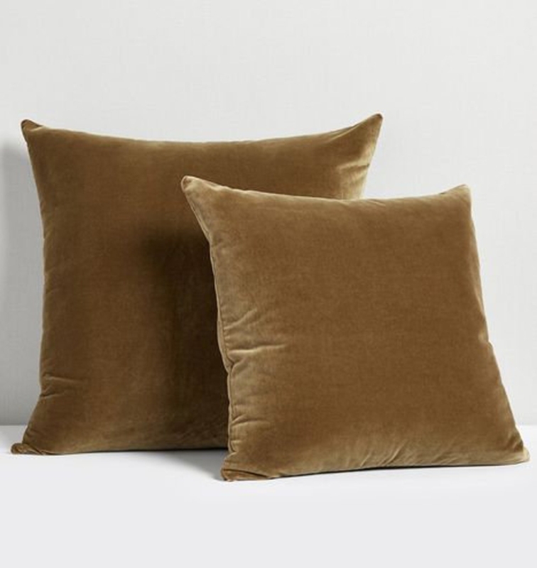 Mocha Brown Velvet Decorative Sofa Pillows
