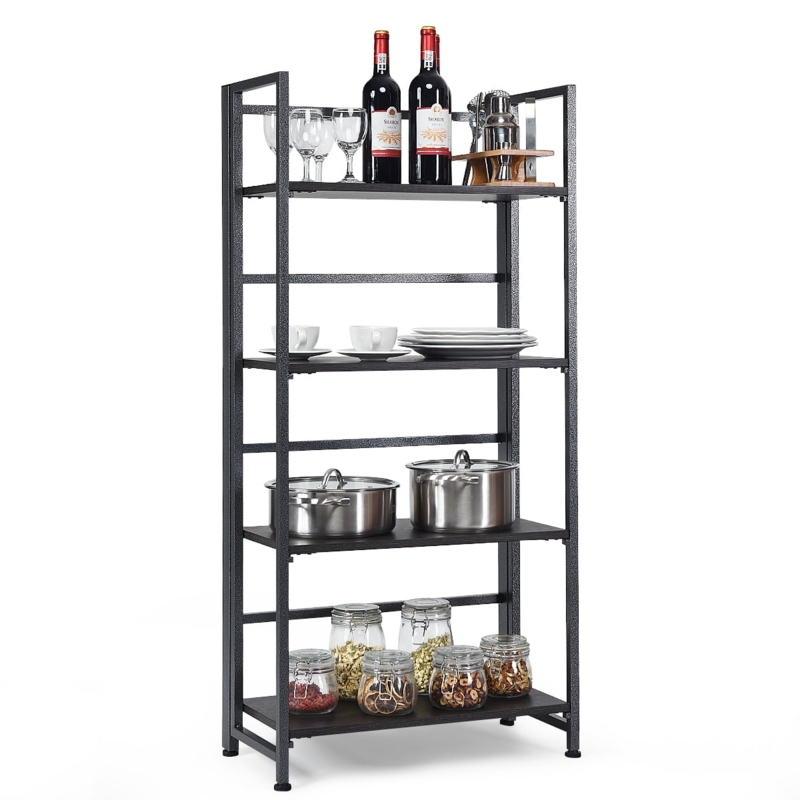 Modern 4-Tier Metal Folding Kitchen Storage Rack