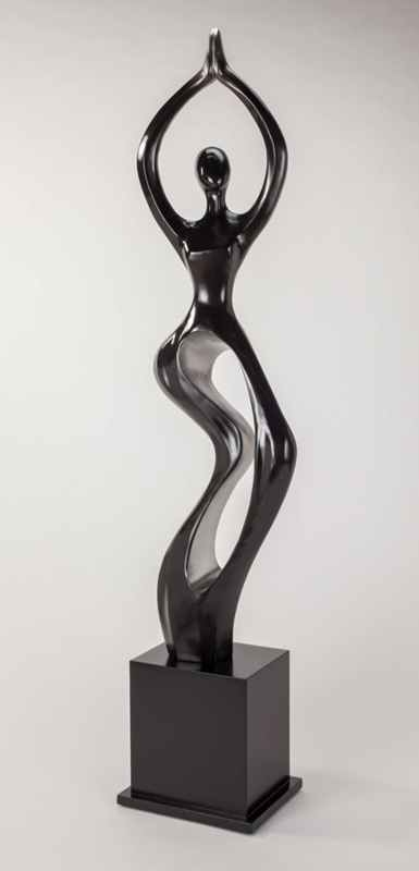 Modern Abstract Black Serenity Floor Sculpture