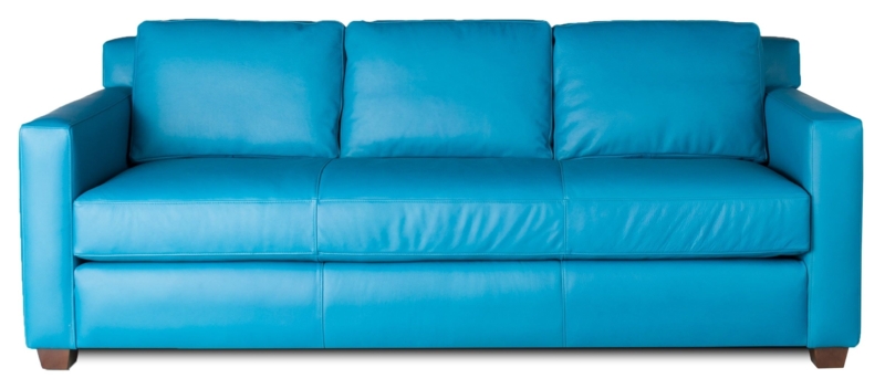 Modern Aqua Blue Leather Sofa Design