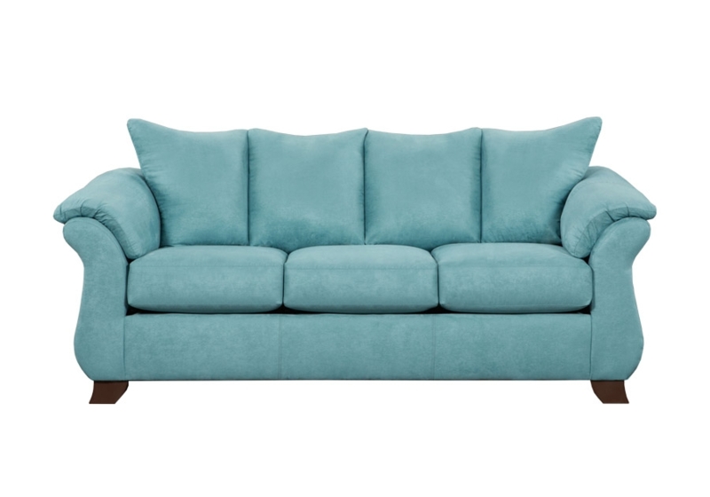 Modern Aqua Blue Sofa Bed with Plush Cushions