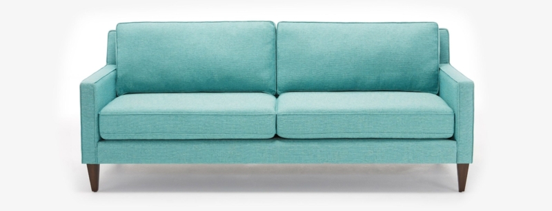Modern Aqua Sofa with Clean Lines