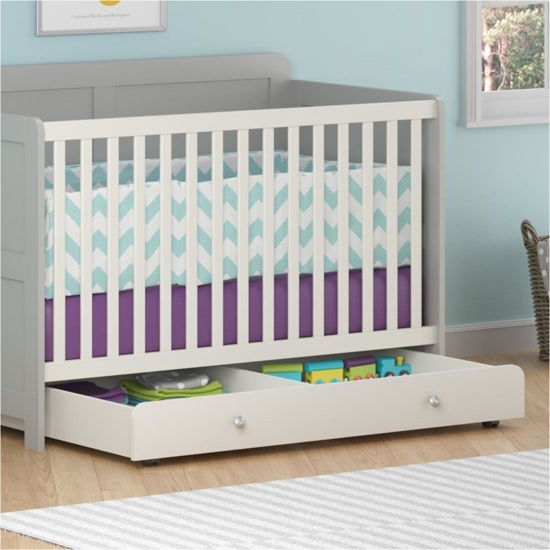 Modern Baby Crib with Underneath Storage Drawer