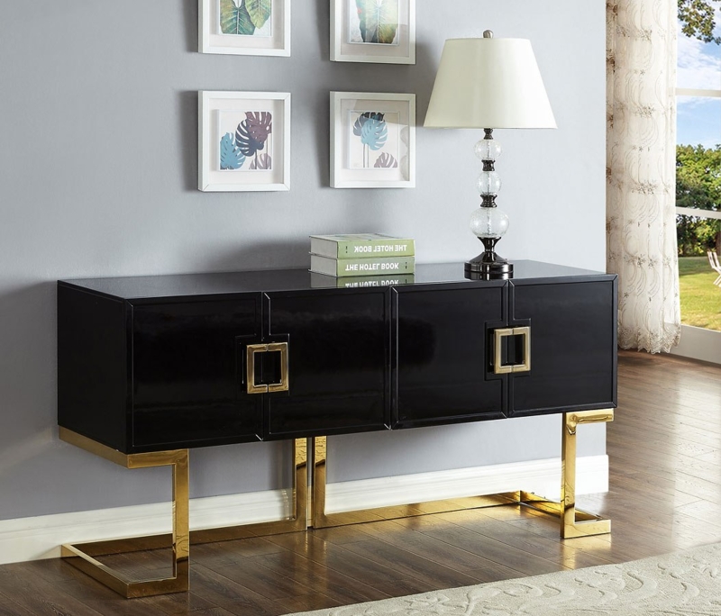 Modern Black and Gold Beth Sideboard Buffet