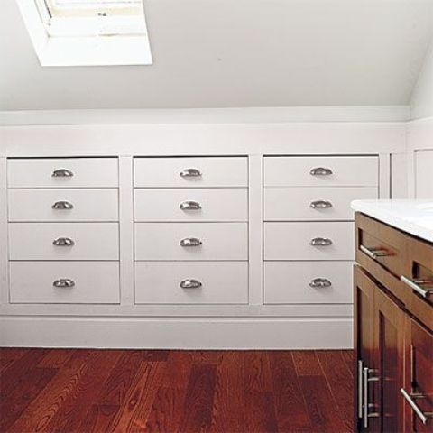 Modern Built-In White Wall Storage Cabinets