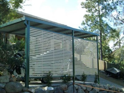 Modern COLORBOND Steel Carport with Slatted Screen