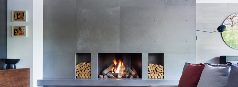 Modern Concrete Fireplace Wall Panels Design
