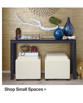 Modern Console Table with Storage Ottomans