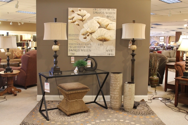 Modern Console Table with Underneath Ottoman Storage