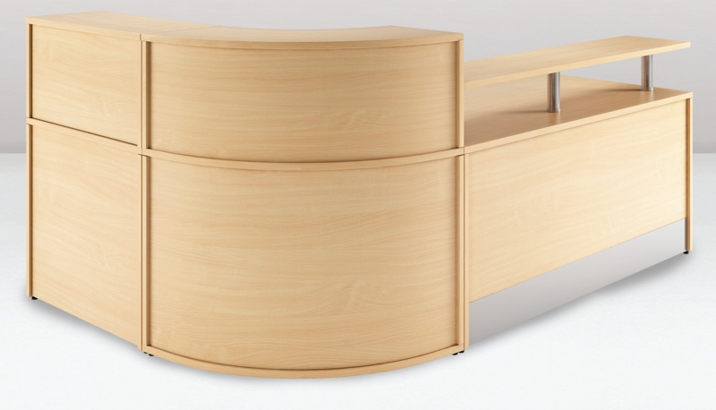Modern Curved Wooden Reception Desk Design