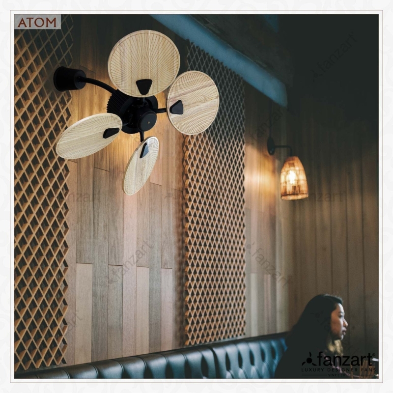 Modern Designer Wall Mount Fan with Woven Blades