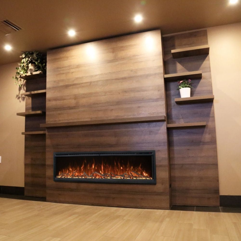 Modern Flames Allwood Fireplace Wall System with Electric Fireplace ...