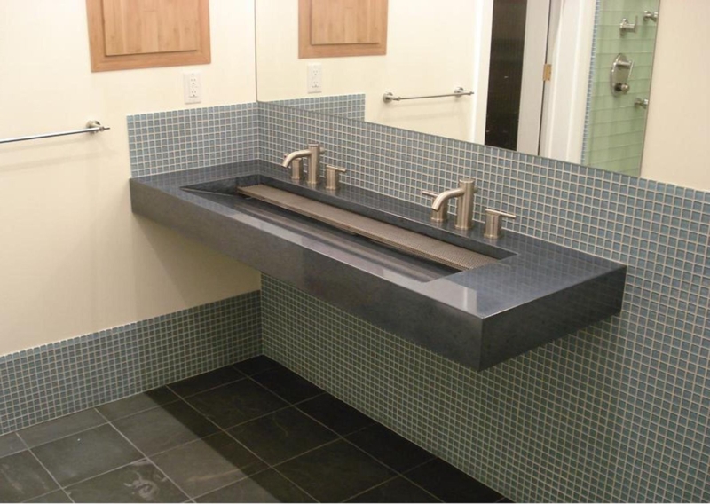 Modern Floating Double Sink Bathroom Design