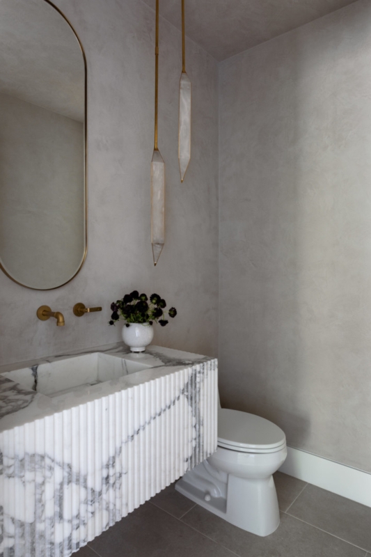 Modern Floating Marble Vanity Bathroom Design