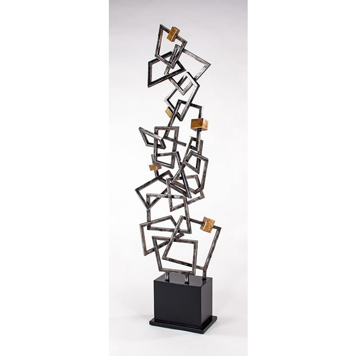 Modern Geometric Metal Quadrilateral Floor Sculpture