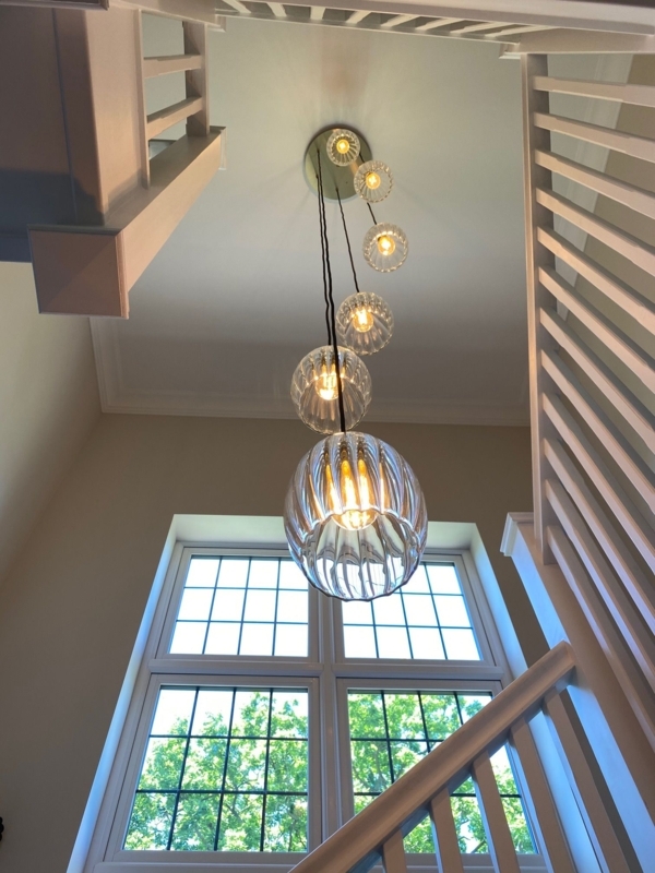Modern Glass Cluster Pendant Lights for Stairwells