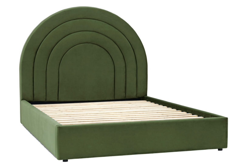 Modern Green Velvet Arch Bed Frame