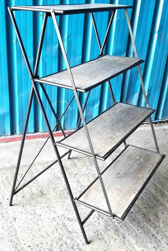 Modern Industrial Folding Display Shelf Unit