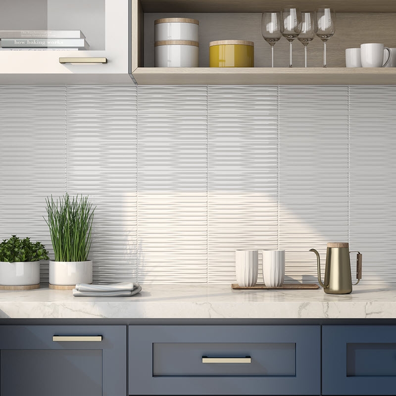 Modern Kitchen Backsplash with White Subway Tiles
