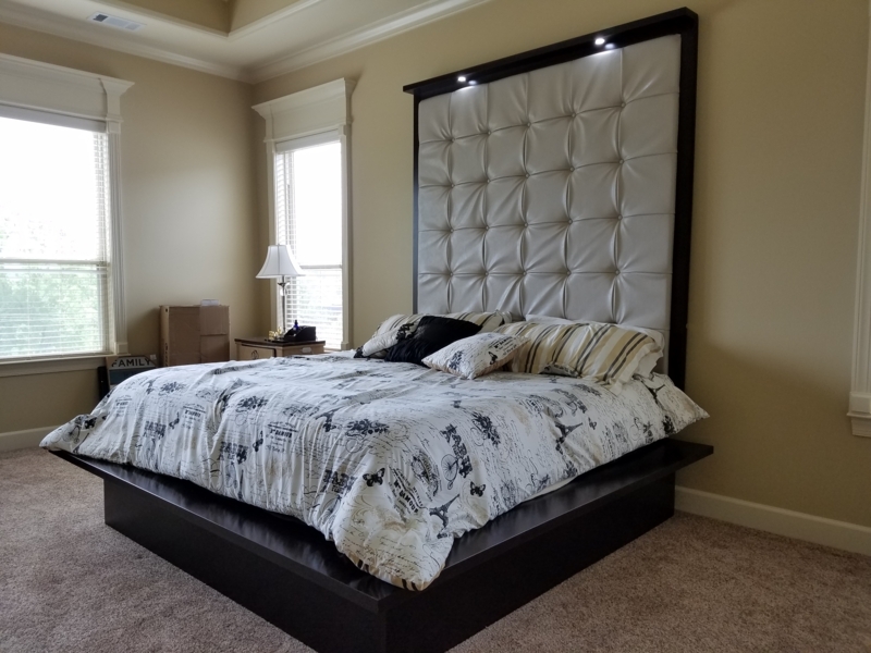 Modern Large Tufted Headboard Bed Design