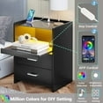 Modern LED Nightstands with USB Charging and Storage