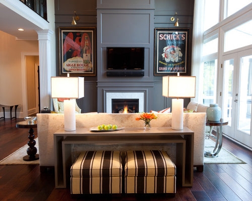 Modern Living Room with Ottoman Storage Under Console