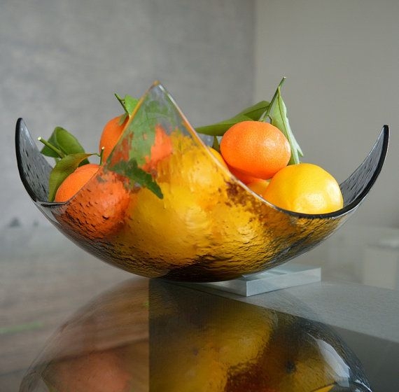 Modern Minimalist Glass Fruit Bowl Centerpiece