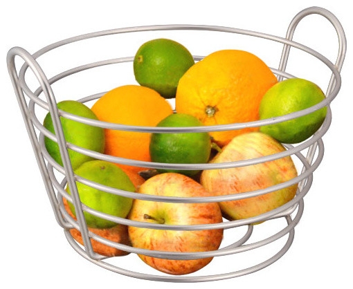 Modern Satin Nickel Wire Fruit Basket