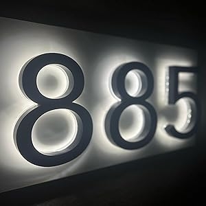 Modern Solar LED Backlit House Numbers