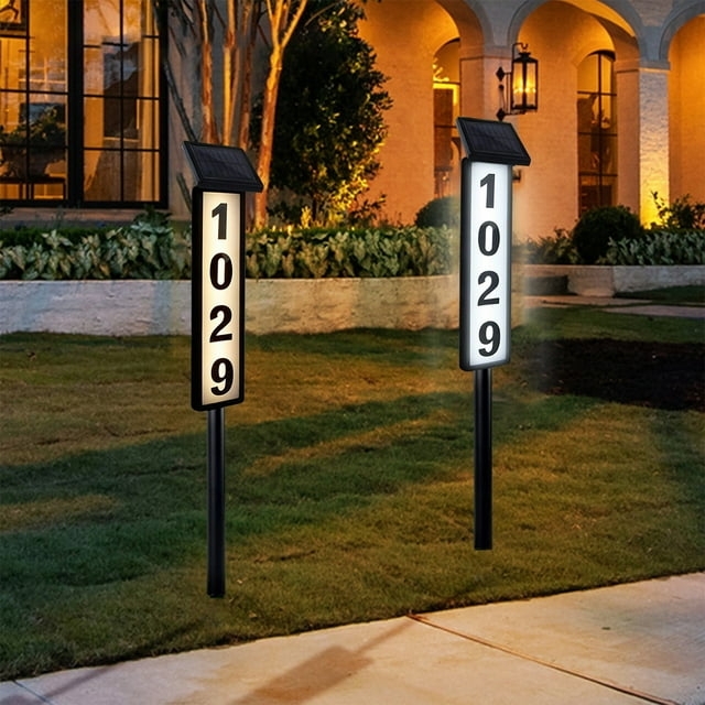 Modern Solar Lighted House Number Signs