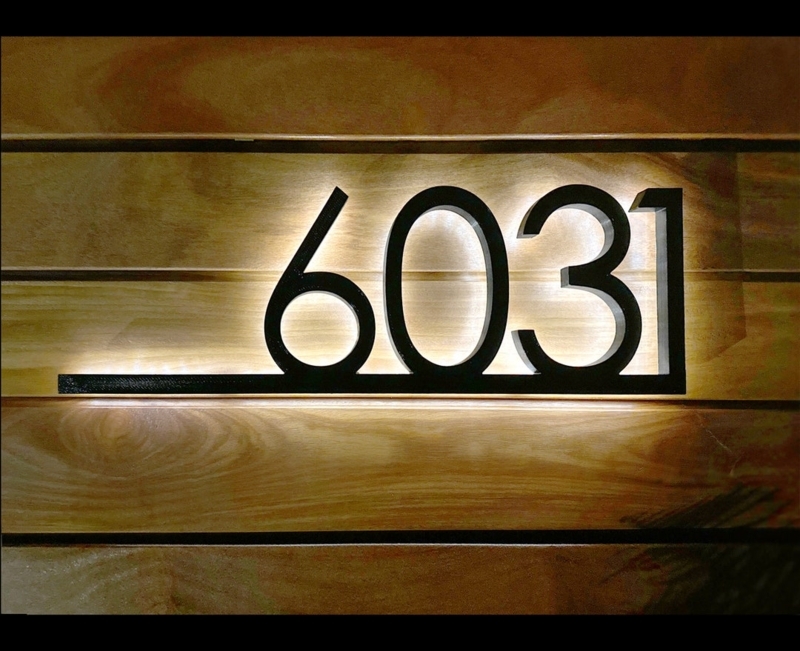 Modern Solar-Powered Backlit House Numbers