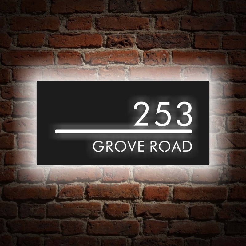 Modern Solar-Powered Illuminated House Number Sign