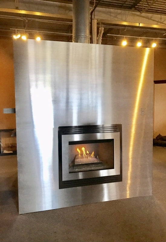 Modern Stainless Steel Fireplace Wall Panels