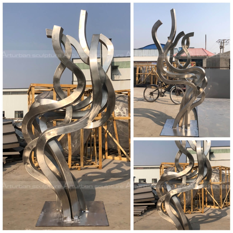 Modern Tall Abstract Metal Floor Sculptures