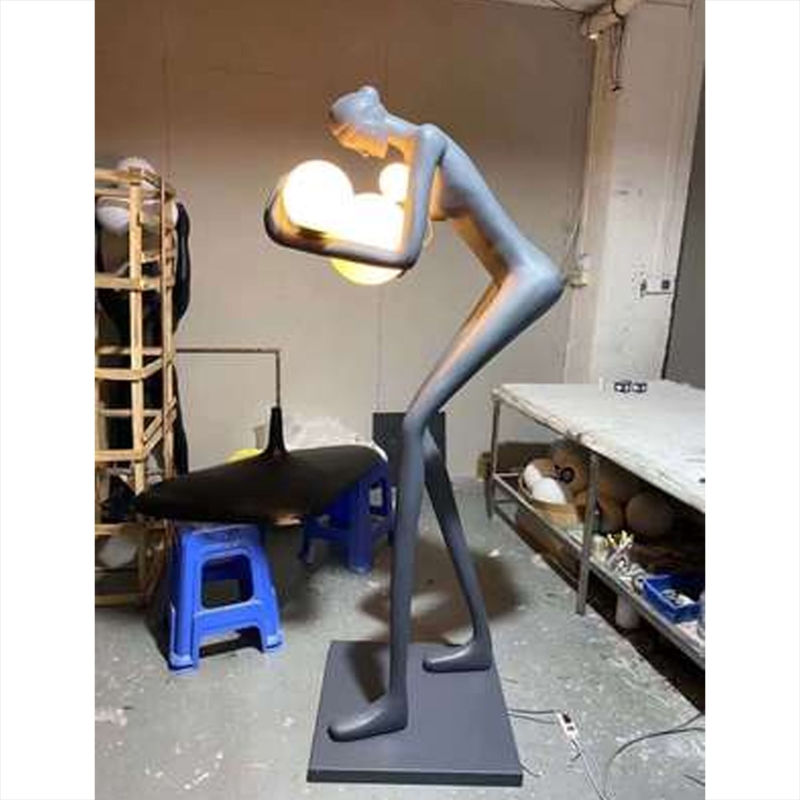 Modern Tall Abstract Woman Floor Sculpture Lamp