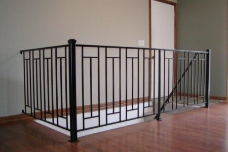 Modern Temporary Metal Stair Railing Design