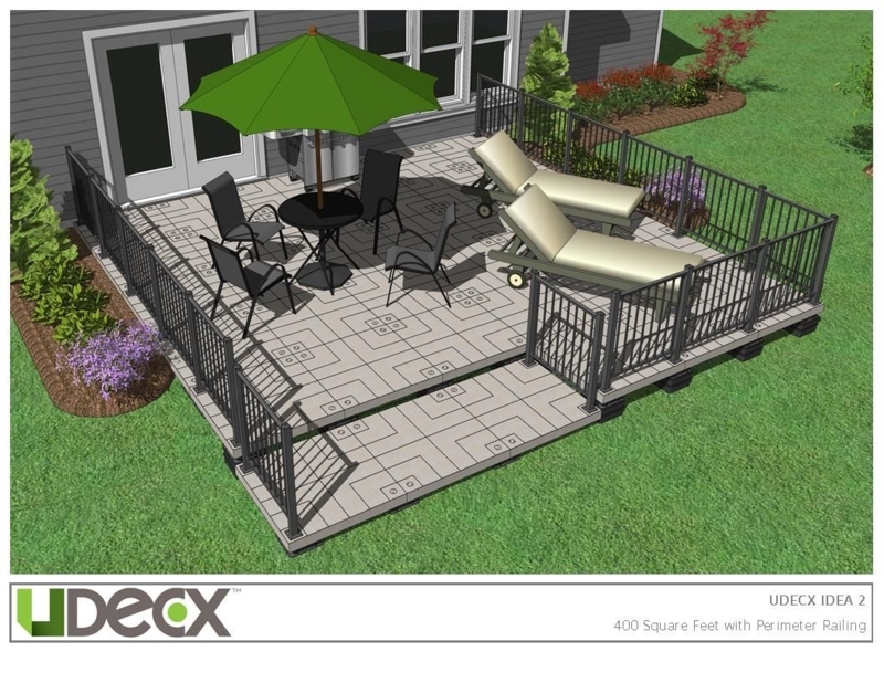 Modern Temporary Patio with Stylish Perimeter Railing