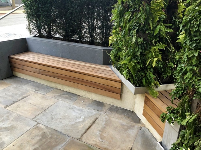 Modern Timber Wall Mounted Outdoor Benches