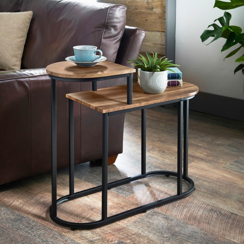Modern Tromso Two-Tier Wooden Side Table