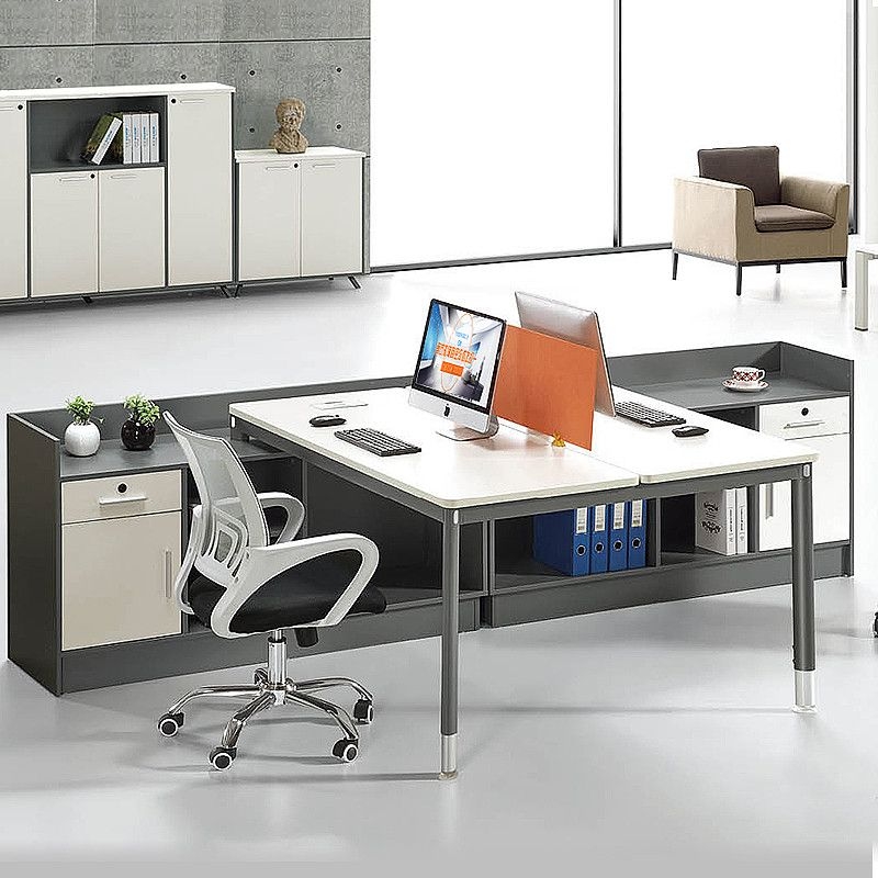 Modern Two-Sided Modular Office Desk Workstation