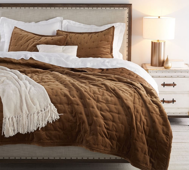 Modern Velvet Tufted Quilted Bed Design