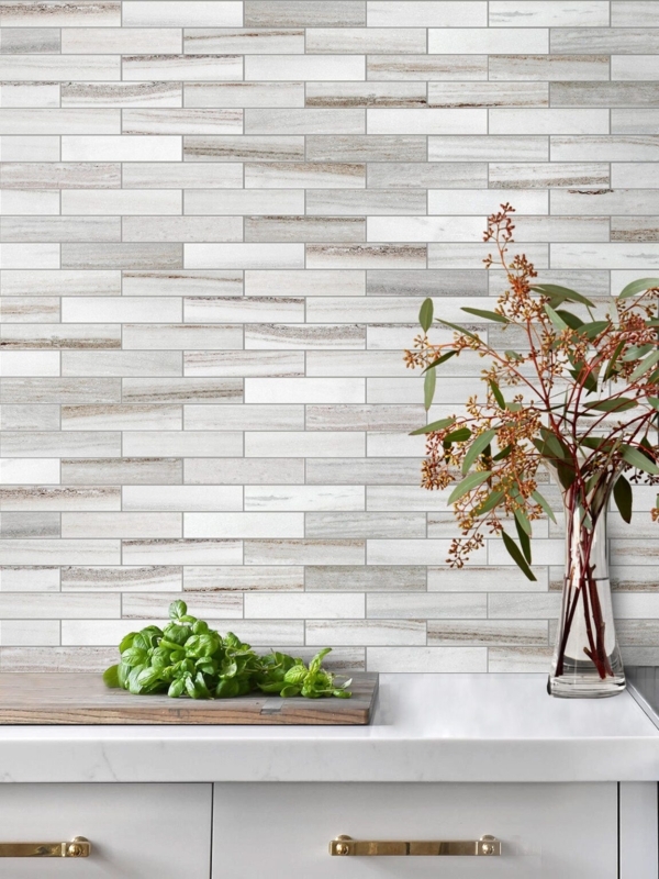 Modern Vertical Subway Tile Backsplash Design