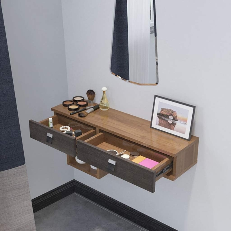 Modern Wall-Mounted Floating Makeup Vanity with Drawers