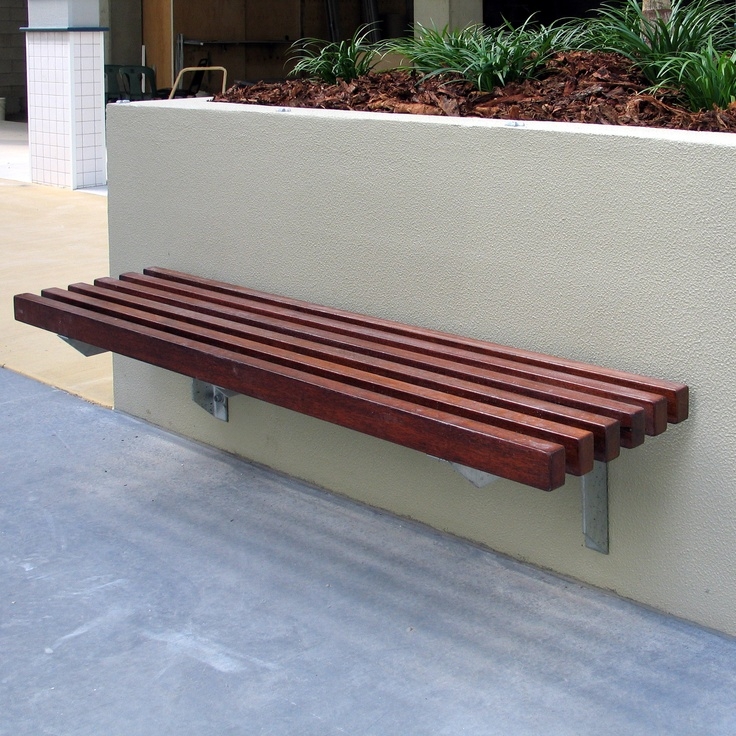 Modern Wall-Mounted Wooden City Bench Seat